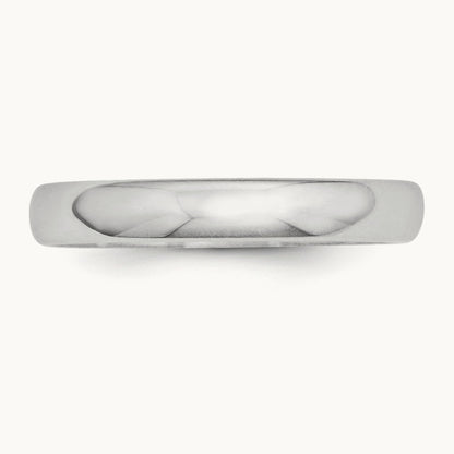 Half Round Band, 3mm, 10K White Gold