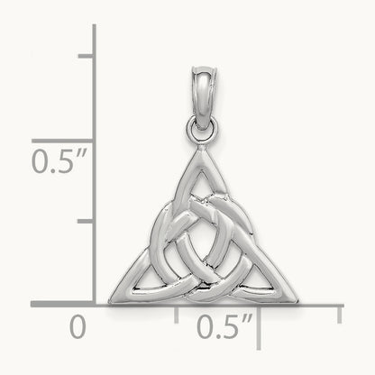 Celtic Trinity Knot Charm, 14K White Gold