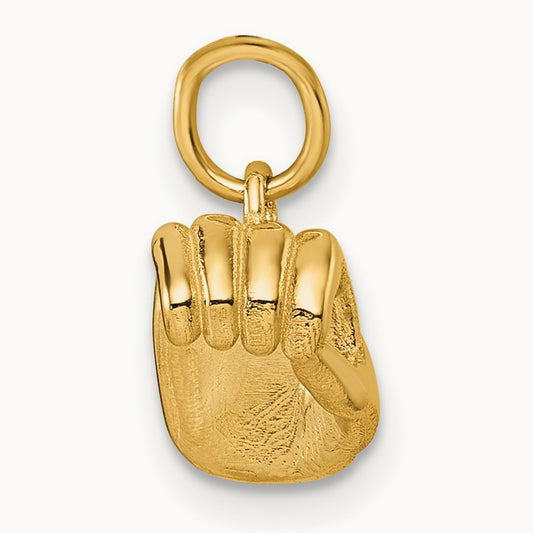 American Sign Language Alphabet Fingerspelling Sign O Pendant, 14K
