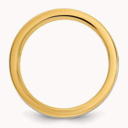 Y/W Half Round Wedding Band, 8mm, 14K Two-tone