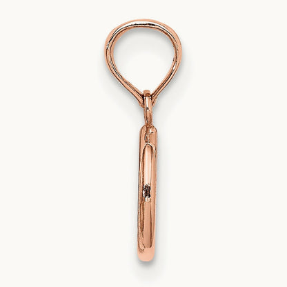 3-D Peace Symbol Charm — 14K Rose Gold, 14mm