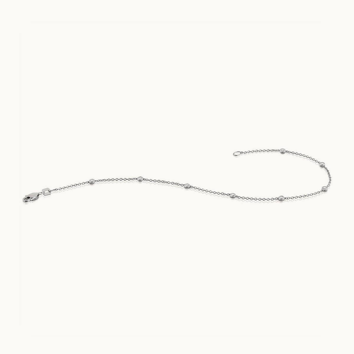 Diamond Station Cable Bracelet — 14K Yellow Gold