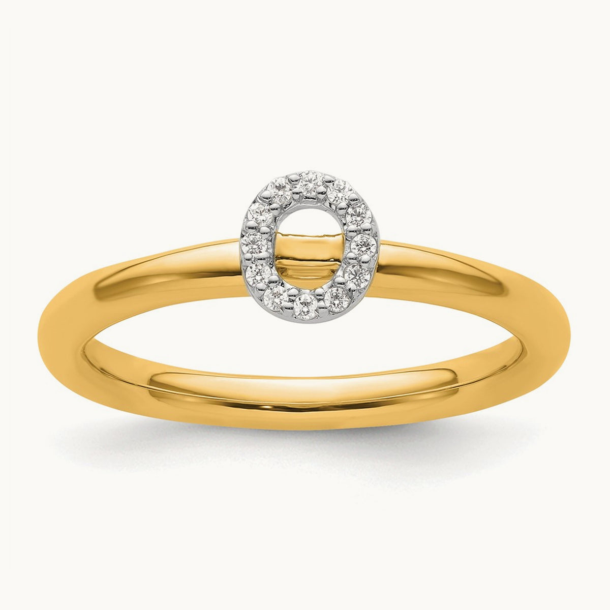Stackable Diamond Ring — 14K Yellow Gold, O