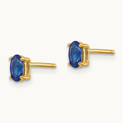Sapphire Post Earrings, 14K
