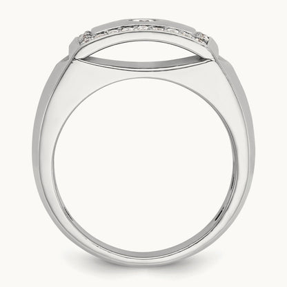IBGoodman Men's Polished & Cut-Out Diamond Ring, 14K White Gold
