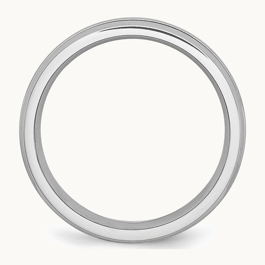 Chisel Cobalt Polished and Satin Grooved 6mm Band