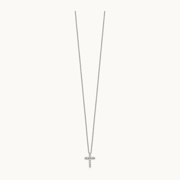 Diamond Cross 18 inch Necklace, 14K White Gold