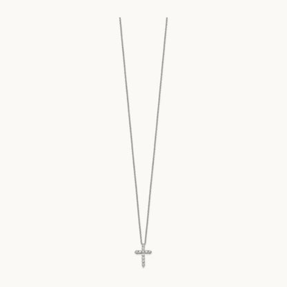Diamond Cross 18 inch Necklace, 14K White Gold