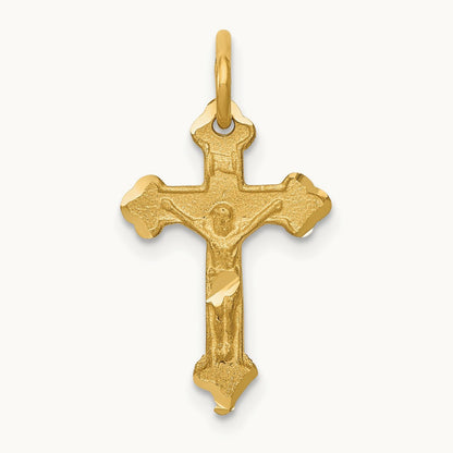 INRI Diamond-cut Crucifix Charm, 14K