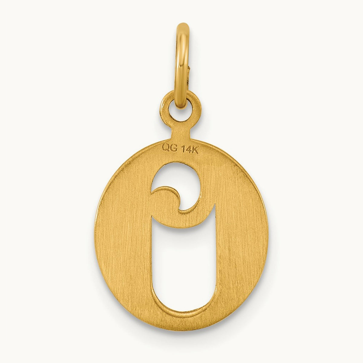 Diamond-cut Initial Charm — 14K Yellow Gold, O