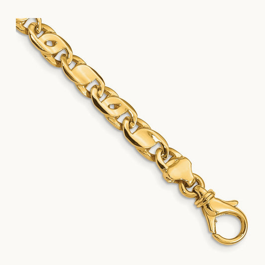 Polished Fancy Link Bracelet — 14K Yellow Gold, 5.80mm