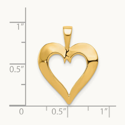 Polished Heart Pendant, 14K