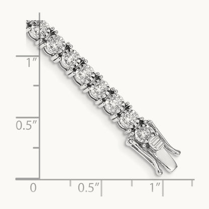 Illusion Setting Diamond Bracelet, 14K White Gold