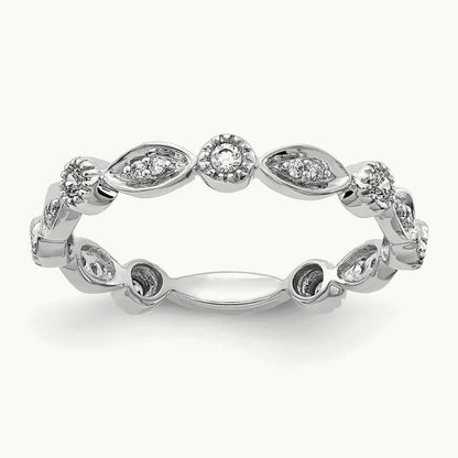 Diamond Fancy Band — 14K White Gold