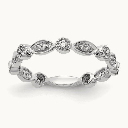 Diamond Fancy Band — 14K White Gold