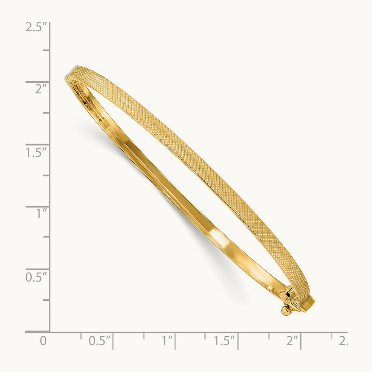 Textured Hinged Bangle, 14K