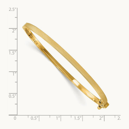 Textured Hinged Bangle, 14K