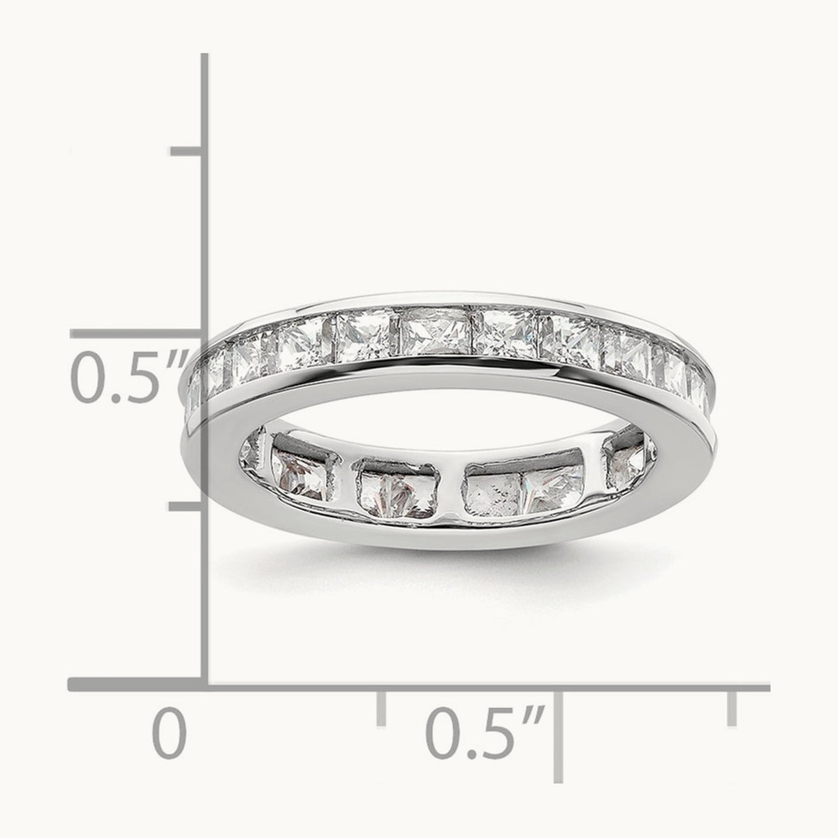 Polished Princess Channel Set Diamond Eternity Band, 2.00 ct tw — 14K White Gold