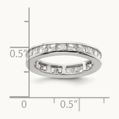 Polished Princess Channel Set Diamond Eternity Band, 2.00 ct tw — 14K White Gold