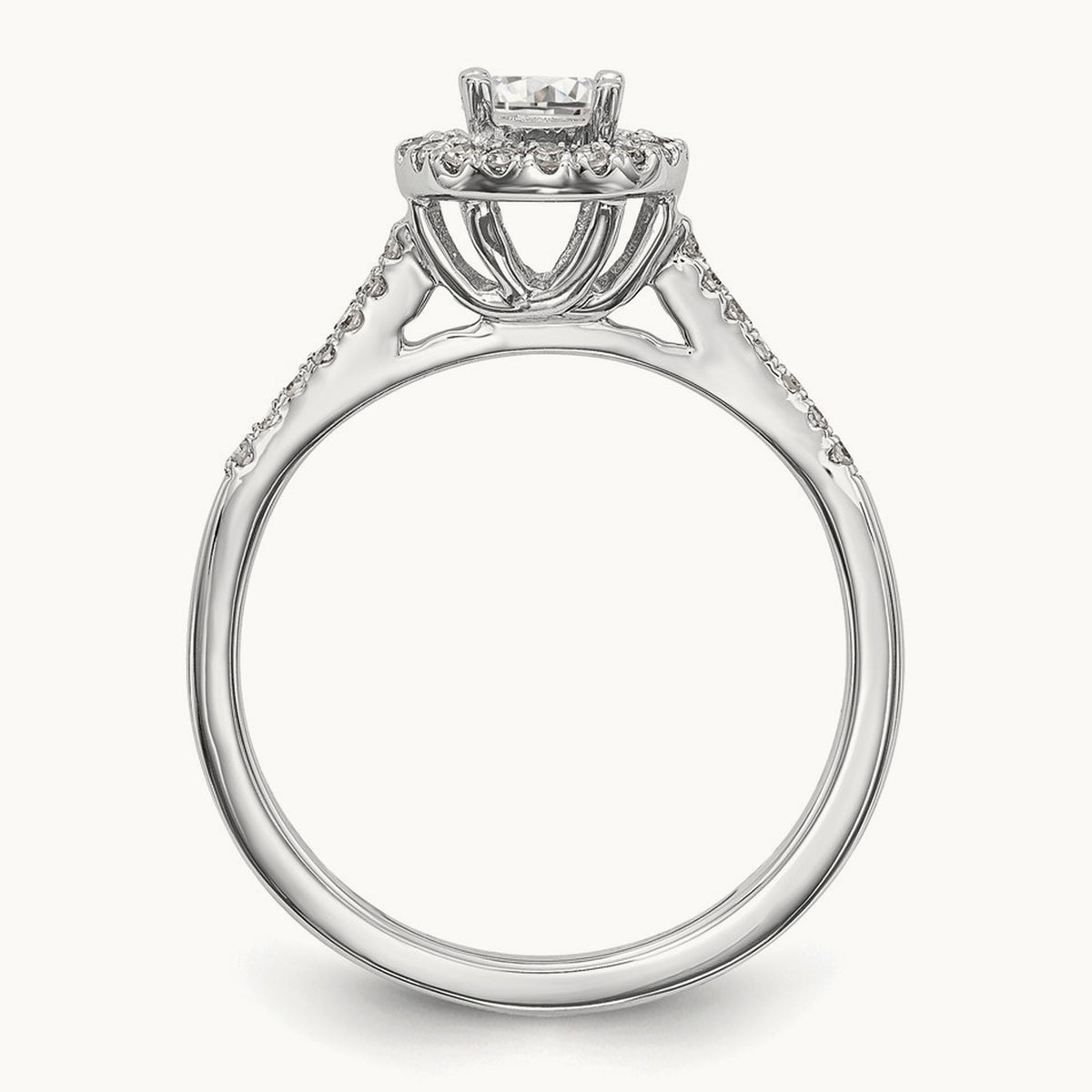 Round Semi-Mount Halo Engagement Ring, 0.20 ct tw