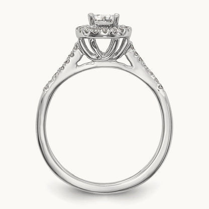 Round Semi-Mount Halo Engagement Ring, 0.20 ct tw