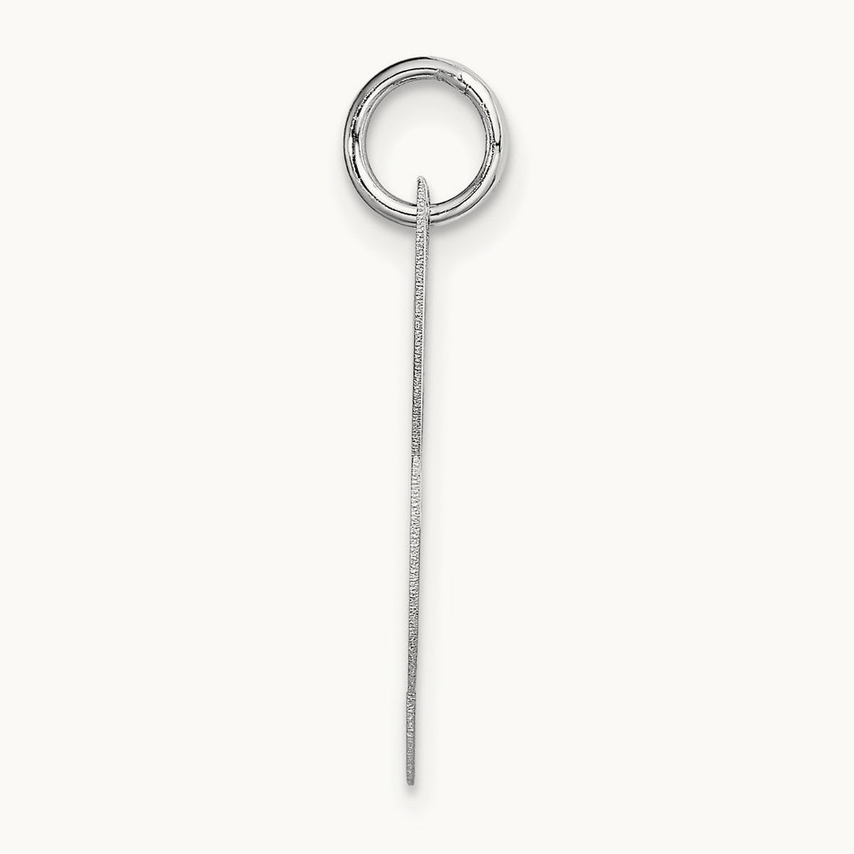 Large Fancy Script Initial Charm — 14K White Gold, L