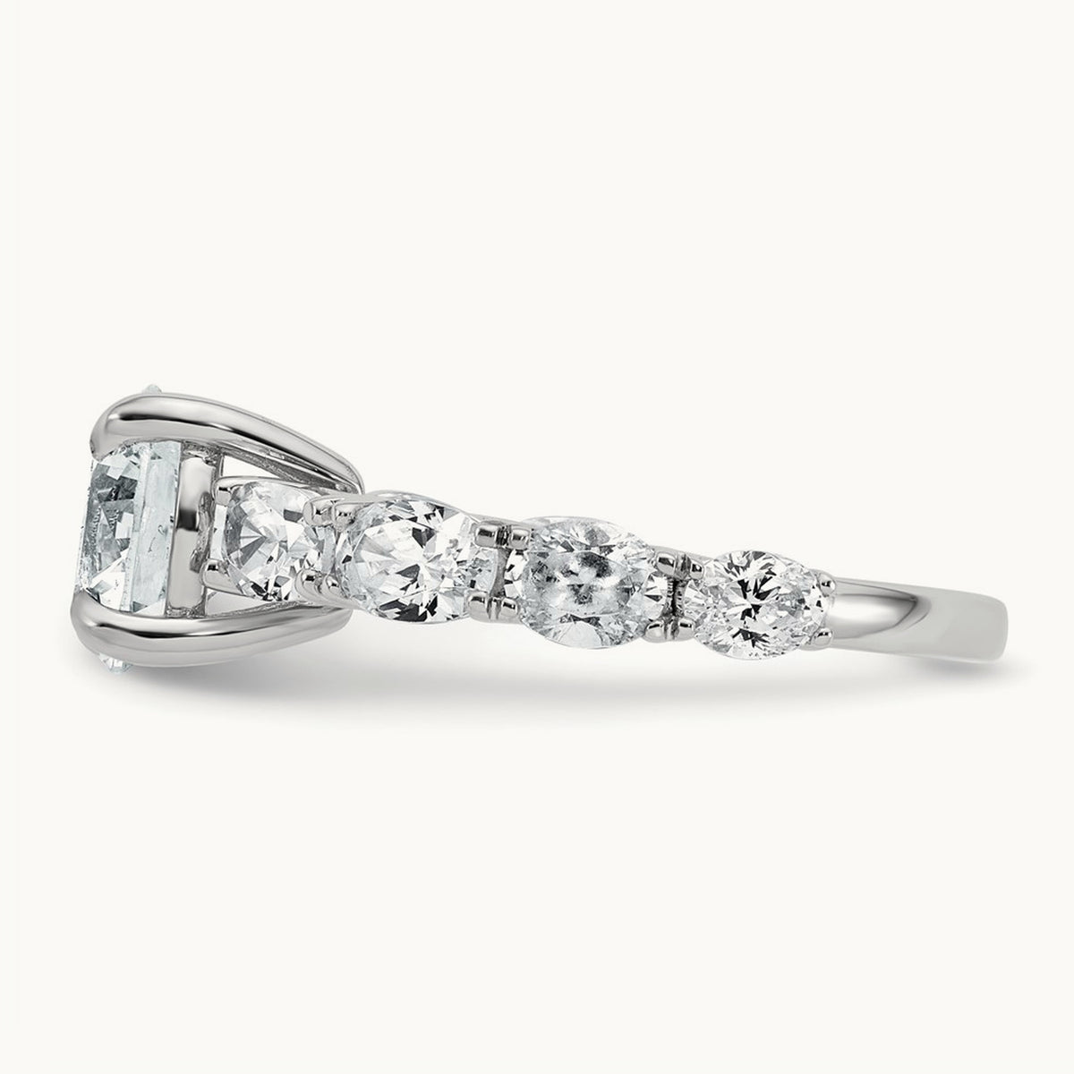 3 3/4 Round Engagement Ring, 3.75 ct tw Lab-Grown Diamond — 14K White Gold