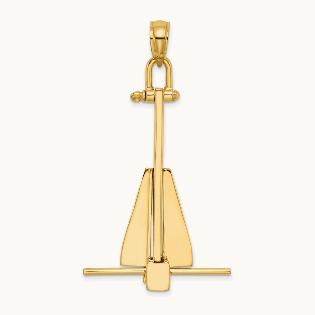 3-D Moveable Danforth Anchor Charm, 14K