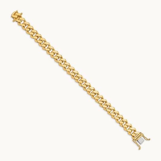 Hand-polished Fancy Link Bracelet, 10mm, 14K