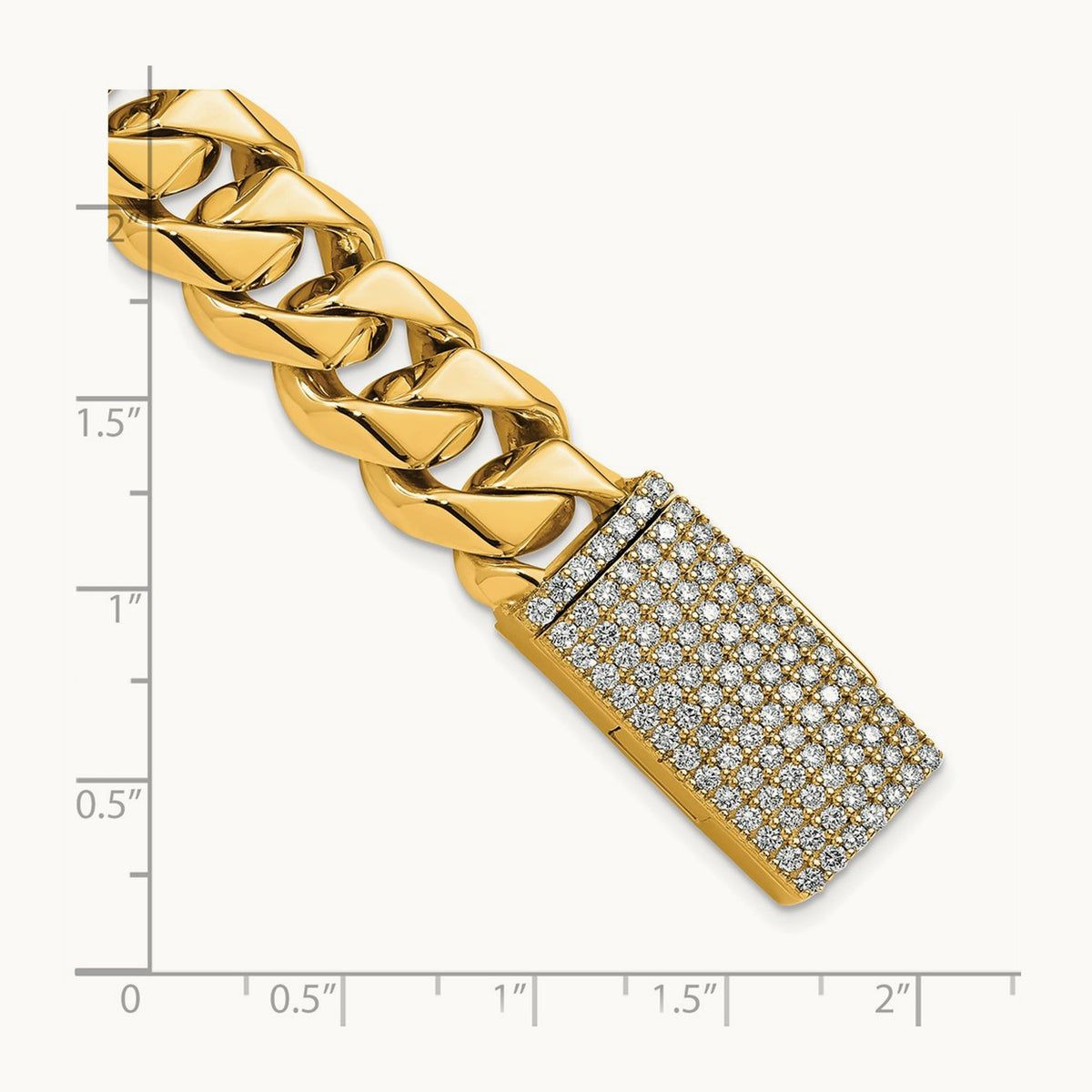 Hand-polished Traditional Link Diamond Clasp Chain — 14mm