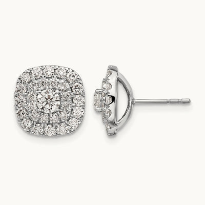 Double Halo Post Earrings, 1.50 ct tw Lab-Grown Diamond