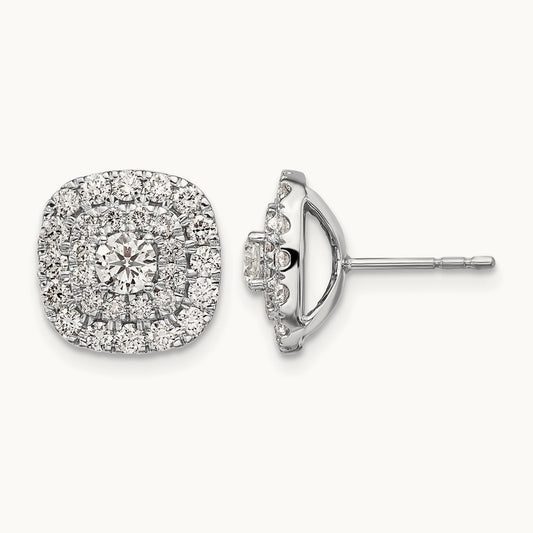 Double Halo Post Earrings, 1.50 ct tw Lab-Grown Diamond