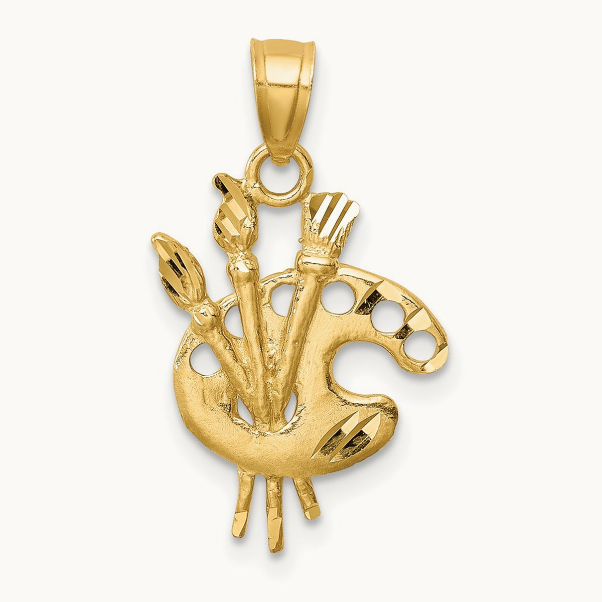 D/C Paint Palette Pendant, 14K