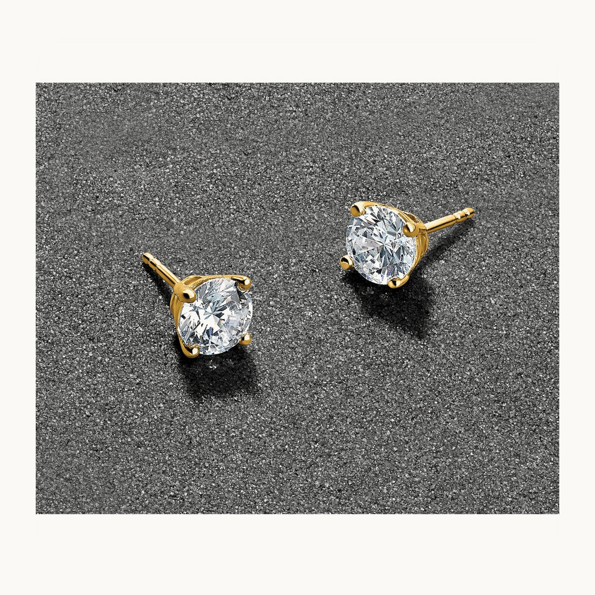 Round Heavyweight Stud Earrings, 0.10-7.00 ct tw Lab-Grown Diamond — 1 1/2 ct, 14K Yellow Gold