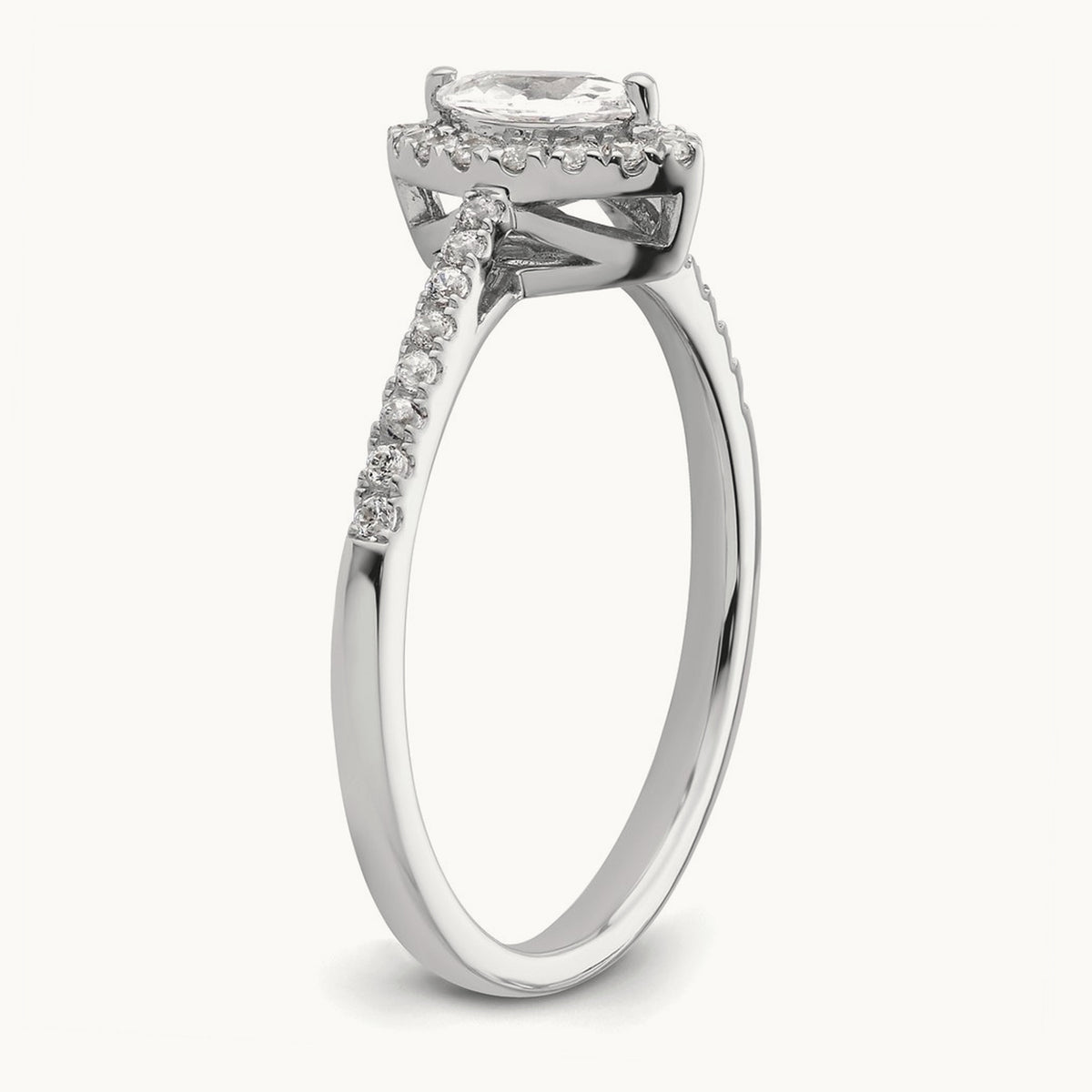 White Sapphire April Birthstone Ring, 0.20 ct tw Lab-Grown Diamond