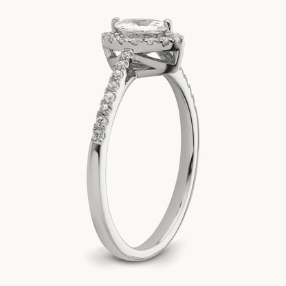 White Sapphire April Birthstone Ring, 0.20 ct tw Lab-Grown Diamond