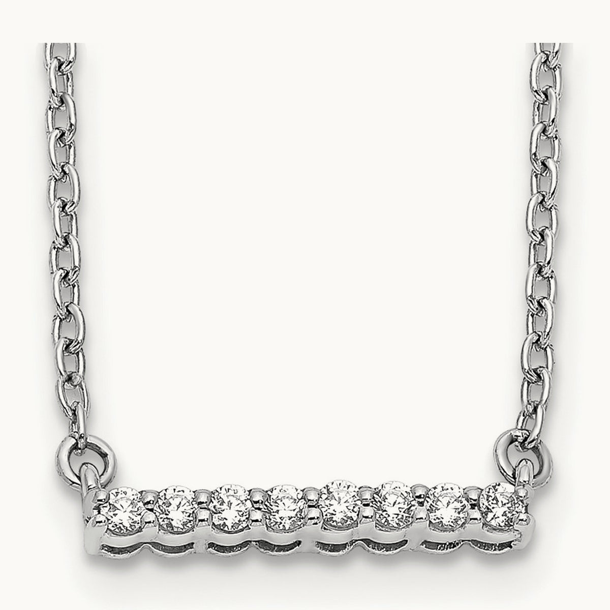 Diamond Bar 18 inch Necklace — 14K White Gold, 0.096 ct
