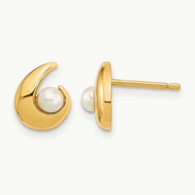 Madi K Polished Freshwater Cultured Pearl Post Earrings — photo set