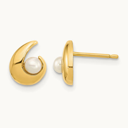 Madi K Polished Freshwater Cultured Pearl Post Earrings — photo set