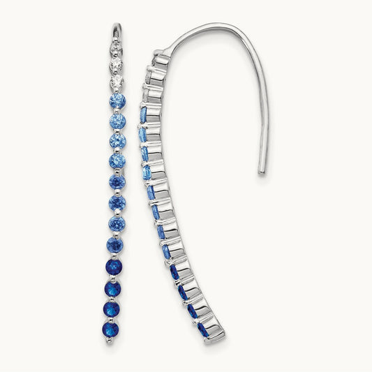 Diamond and Sapphire Earrings — 35mm, 0.11 ct