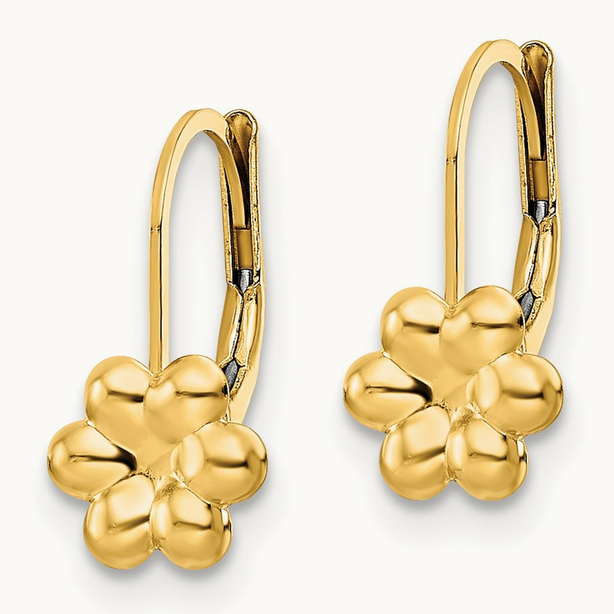 Madi K Polished Flower Leverback Earrings — photo set