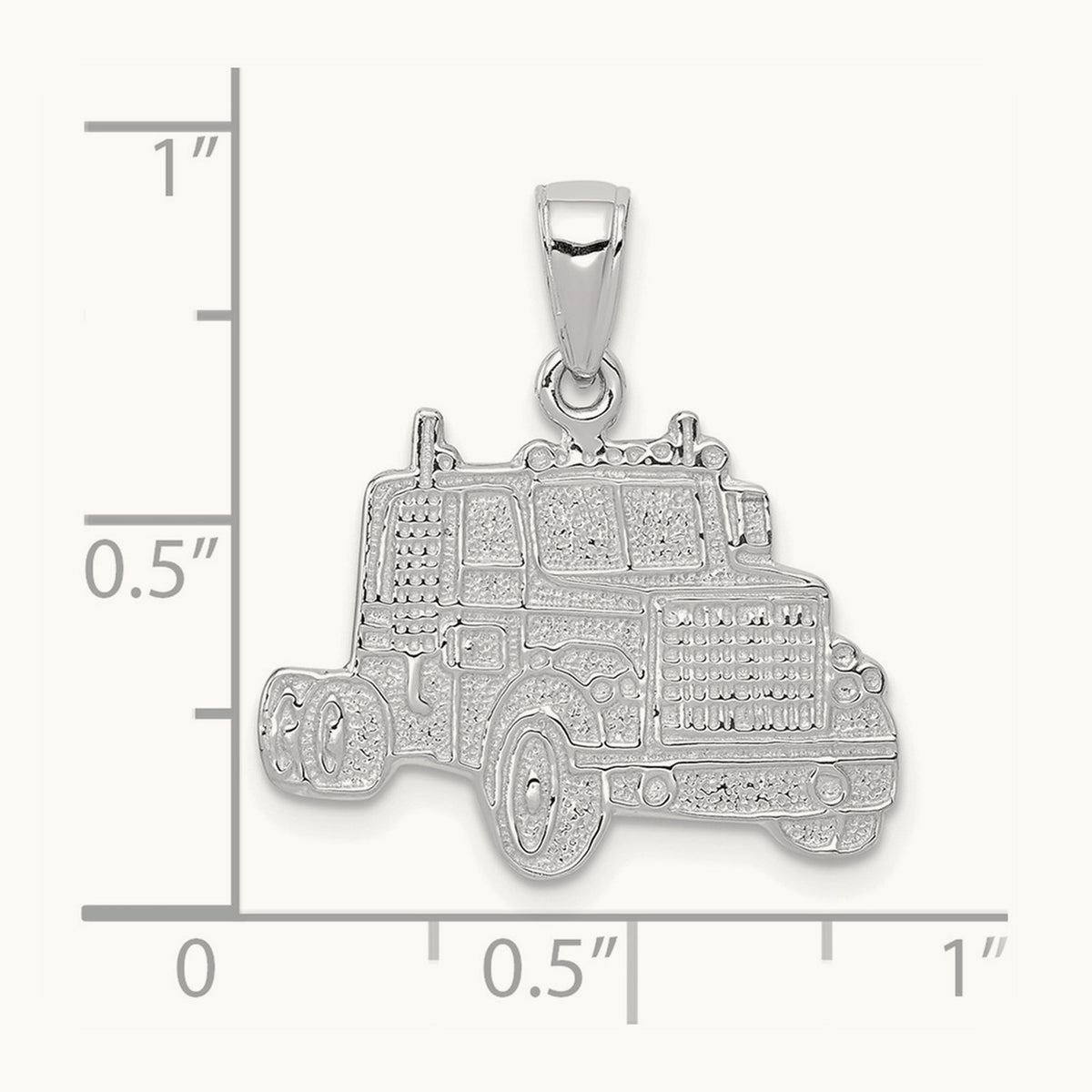 Truck Cab Pendant, 14K White Gold