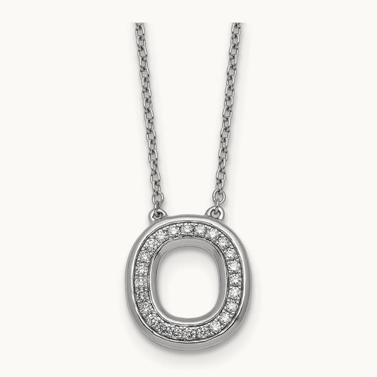 Initial O Necklace, 0.25 ct tw Lab-Grown Diamond