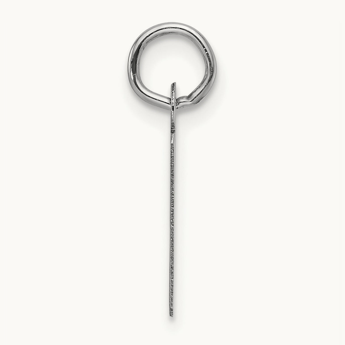 Slanted Block Initial Charm — 14K White Gold, D