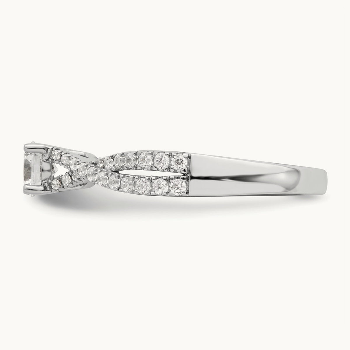 Polish Complete Round Dia. Engagement Ring, 14K White Gold