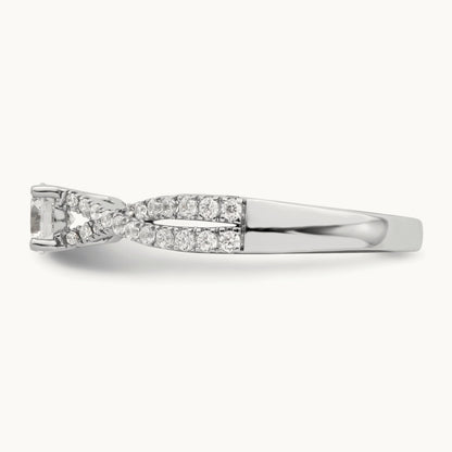 Polish Complete Round Dia. Engagement Ring, 14K White Gold