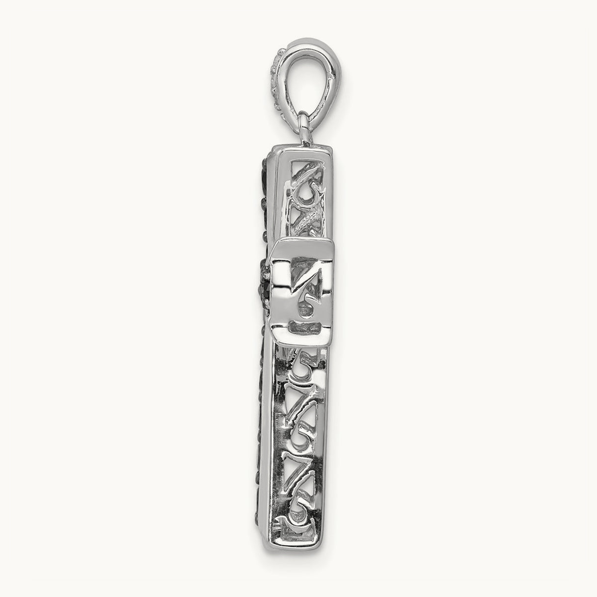 5/8ct. Black Diamond Cross Pendant, 14K White Gold