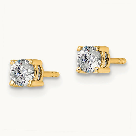 Stud Post Earrings, 0.50-1.00 ct tw Lab-Grown Diamond — 1/2 ct, 14K Yellow Gold