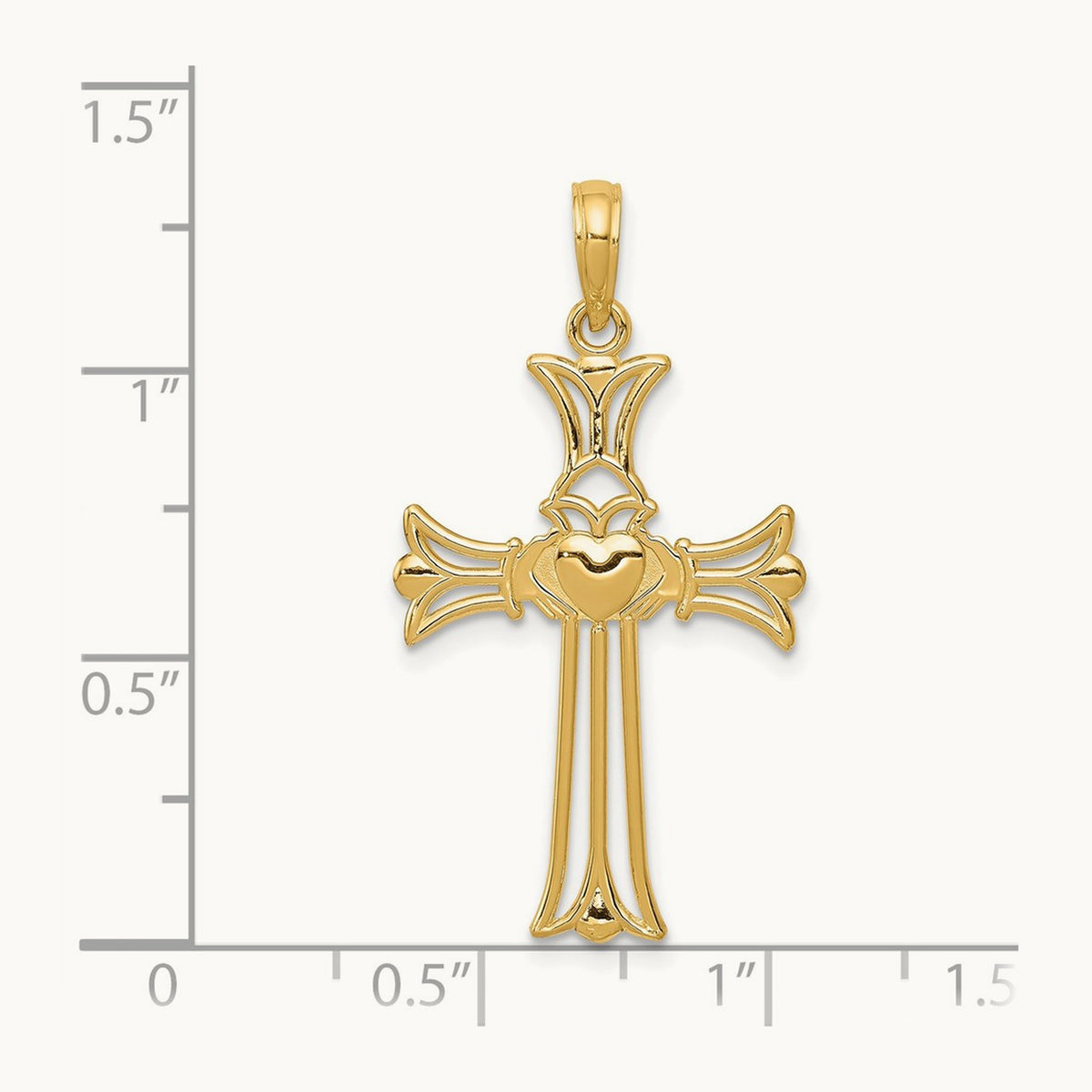 Claddagh Cross Pendant, 14K