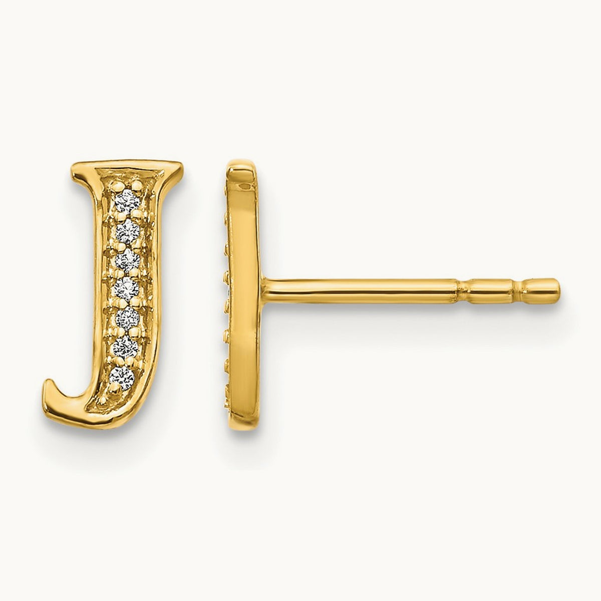 Diamond Earrings — 14K Yellow Gold, 8mm, J